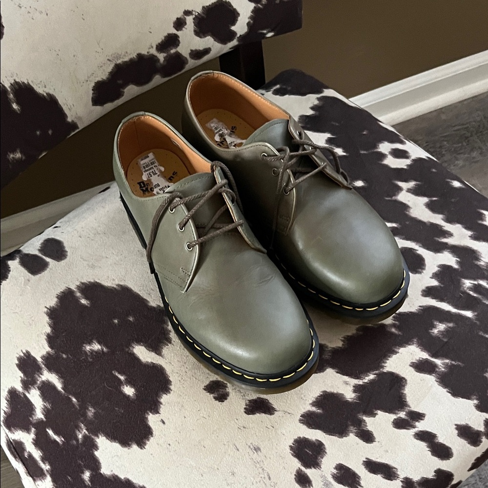 Dr. Martens Men's Olive Derby Shoes